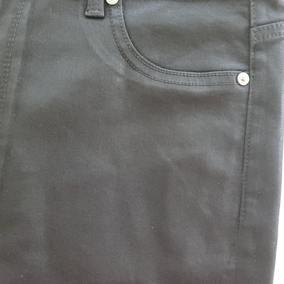 7 For All Mankind Skinny Jean Black Shimmer Ankle Crop Soft Stretch Pant 32 - Picture 2 of 4